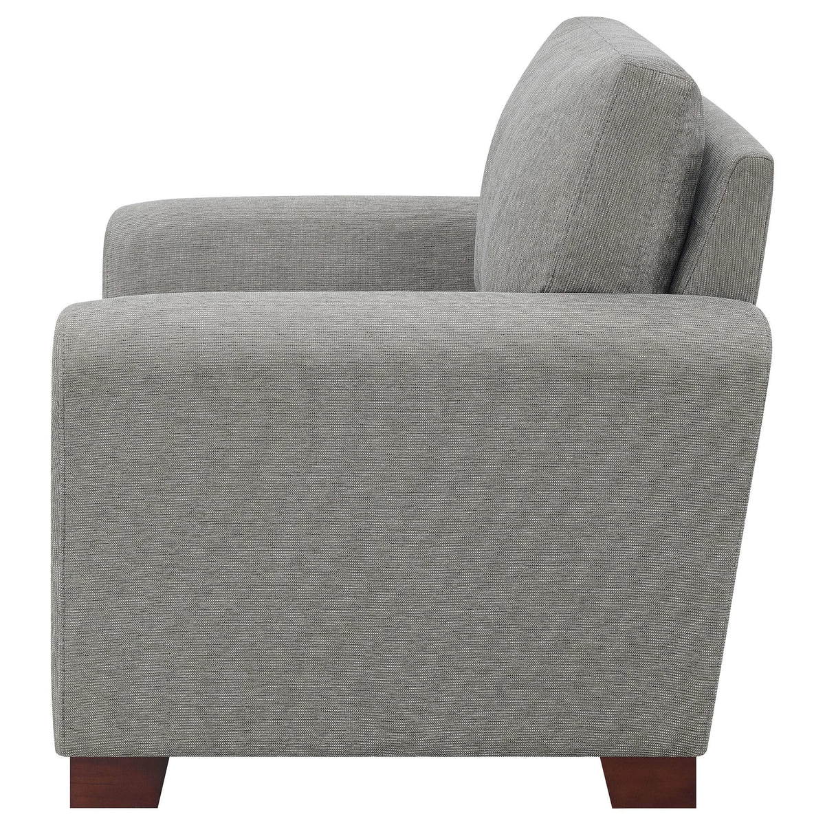 Silla tapizada Drayton con brazos acampanados, gris cálido