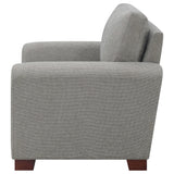 Silla tapizada Drayton con brazos acampanados, gris cálido