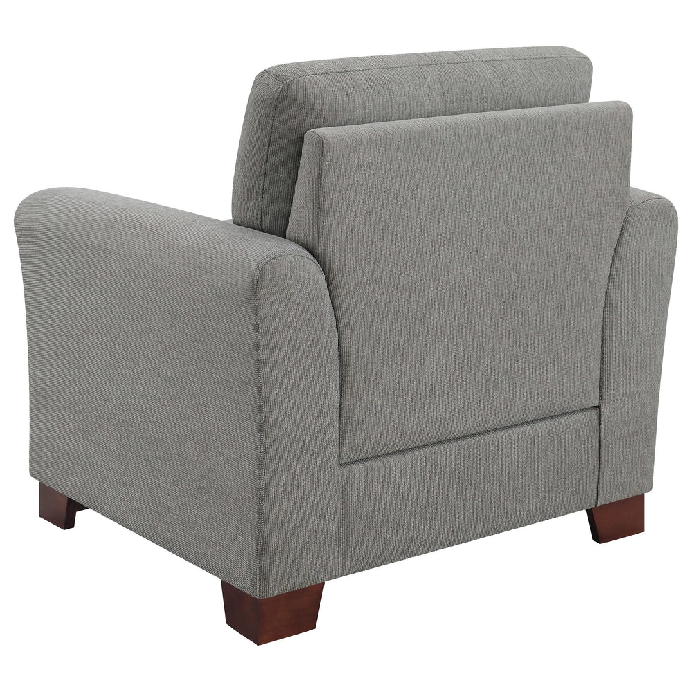 Silla tapizada Drayton con brazos acampanados, gris cálido