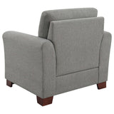 Silla tapizada Drayton con brazos acampanados, gris cálido