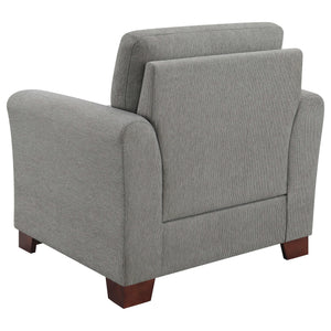 Silla tapizada Drayton con brazos acampanados, gris cálido