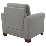 Silla tapizada Drayton con brazos acampanados, gris cálido