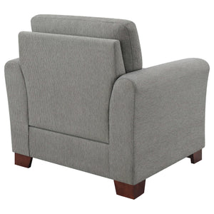 Silla tapizada Drayton con brazos acampanados, gris cálido