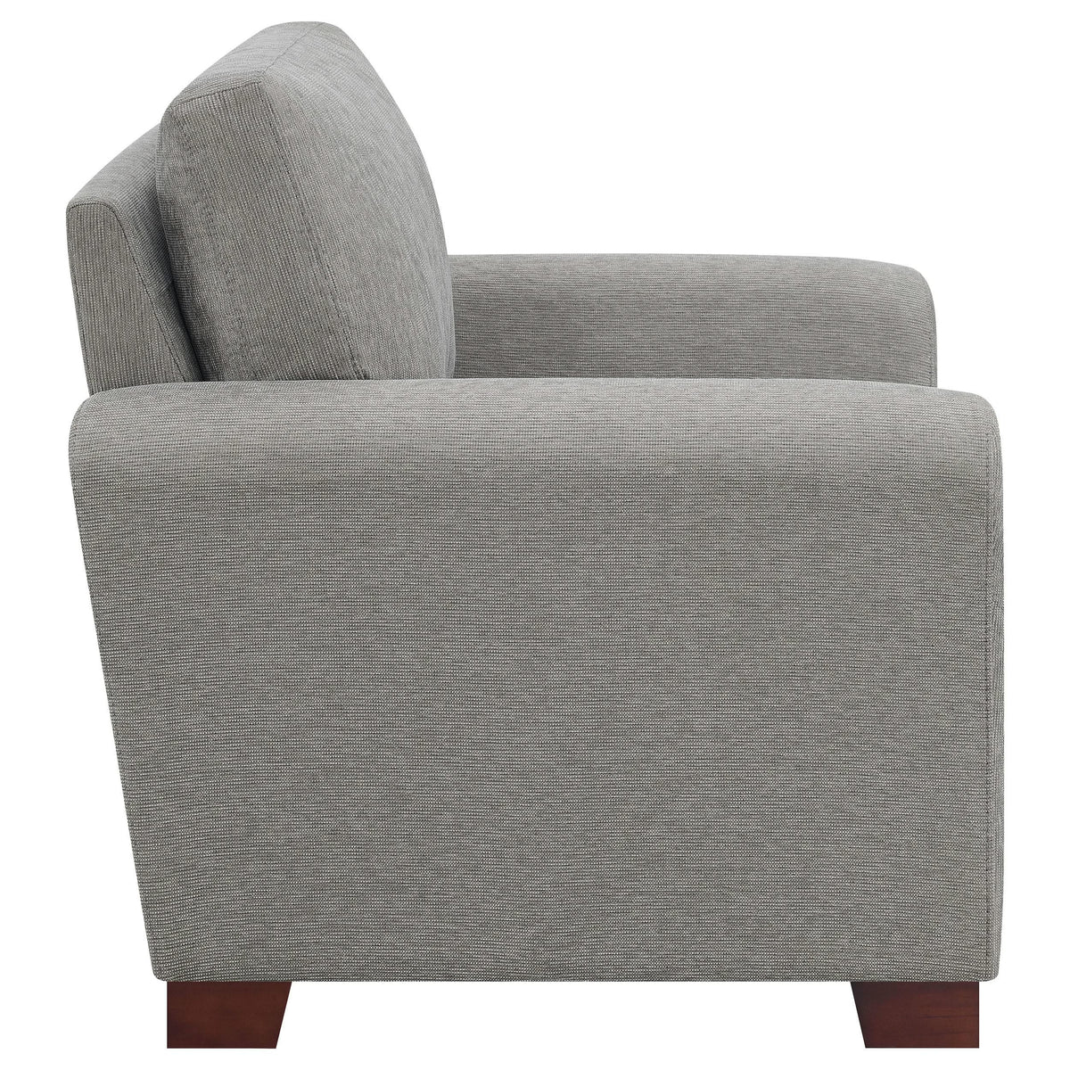 Silla tapizada Drayton con brazos acampanados, gris cálido