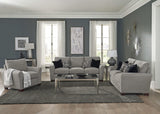 Silla tapizada Drayton con brazos acampanados, gris cálido