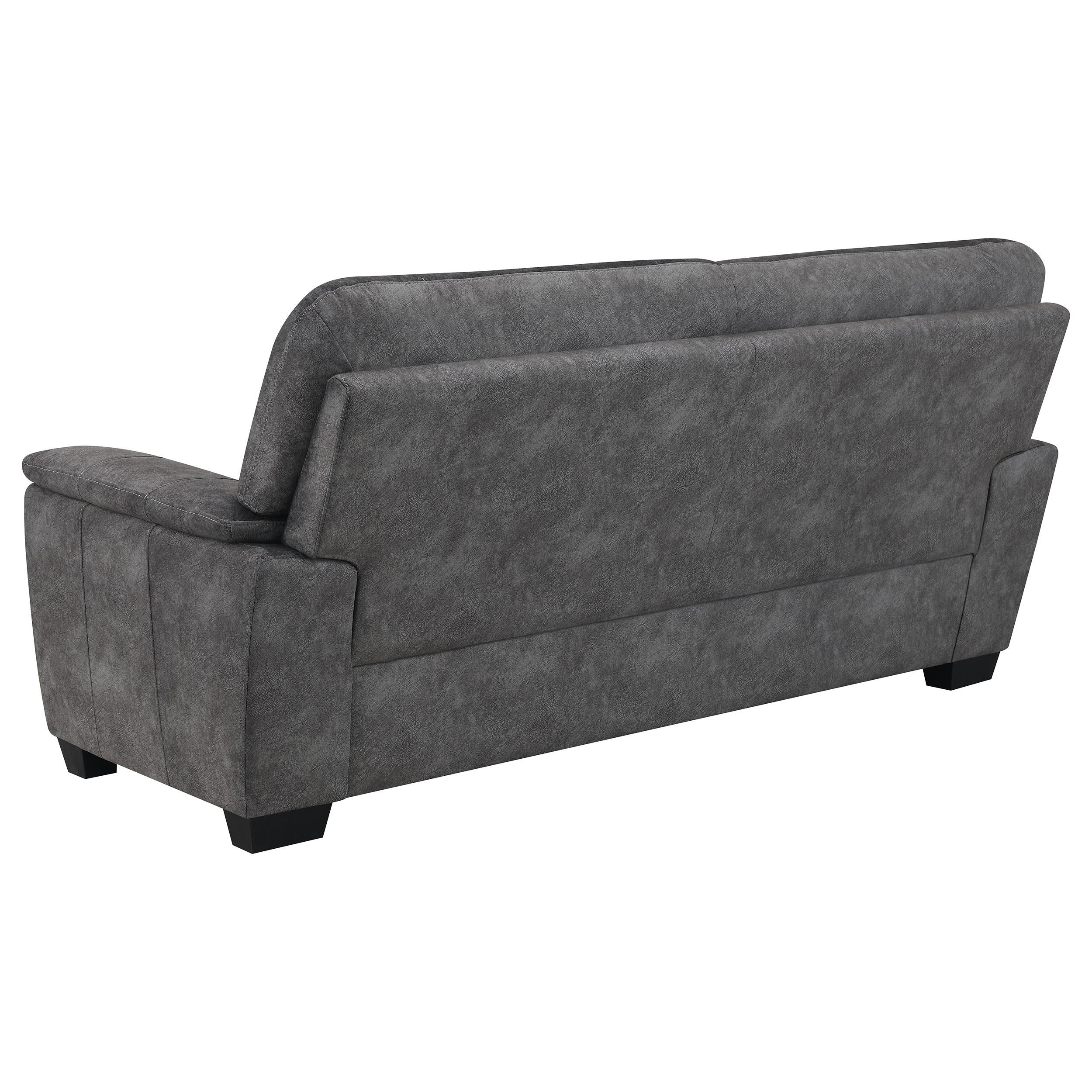 Hartsook 3-piece Upholstered Sofa Set Charcoal Grey