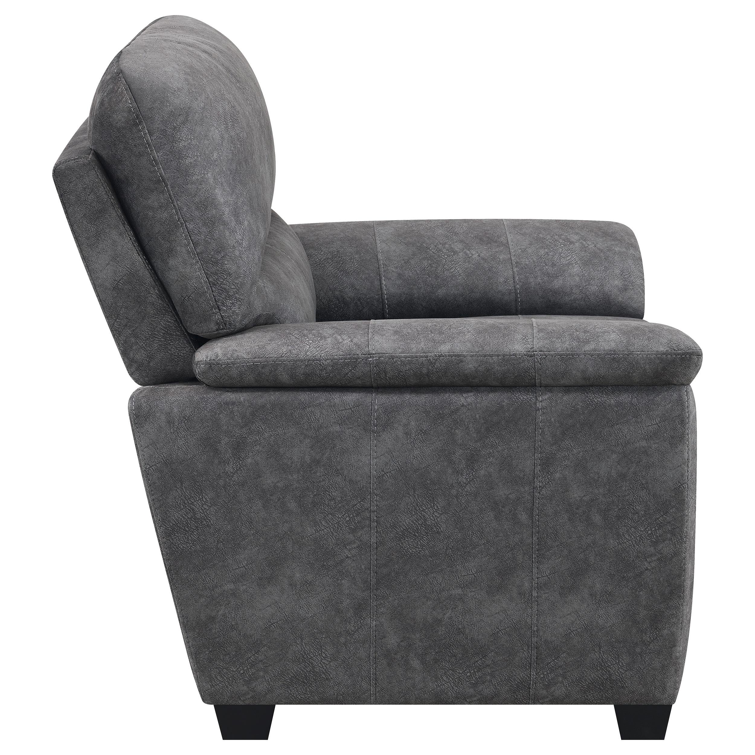 Hartsook 3-piece Upholstered Sofa Set Charcoal Grey