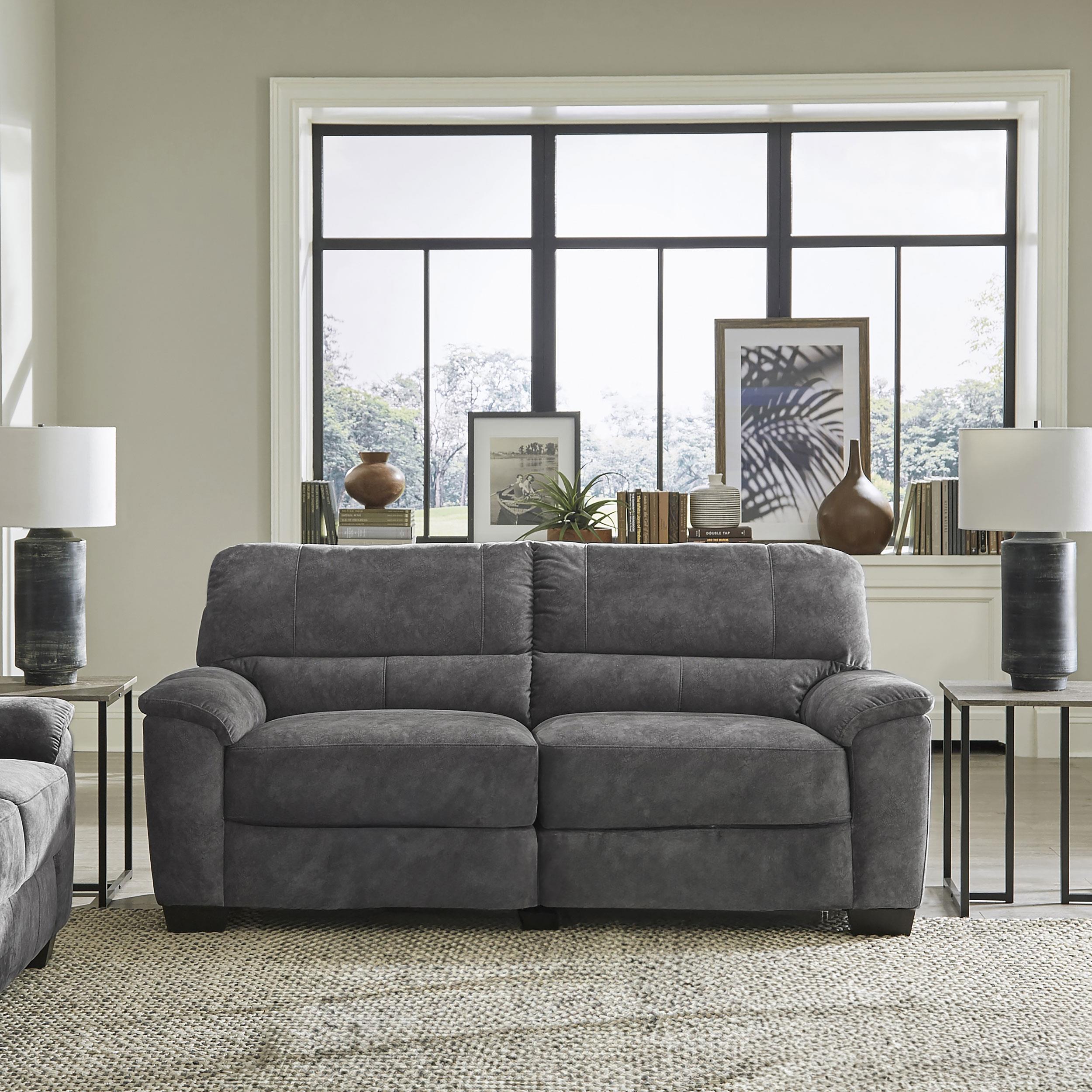 Hartsook Upholstered Padded Arm Sofa Charcoal Grey