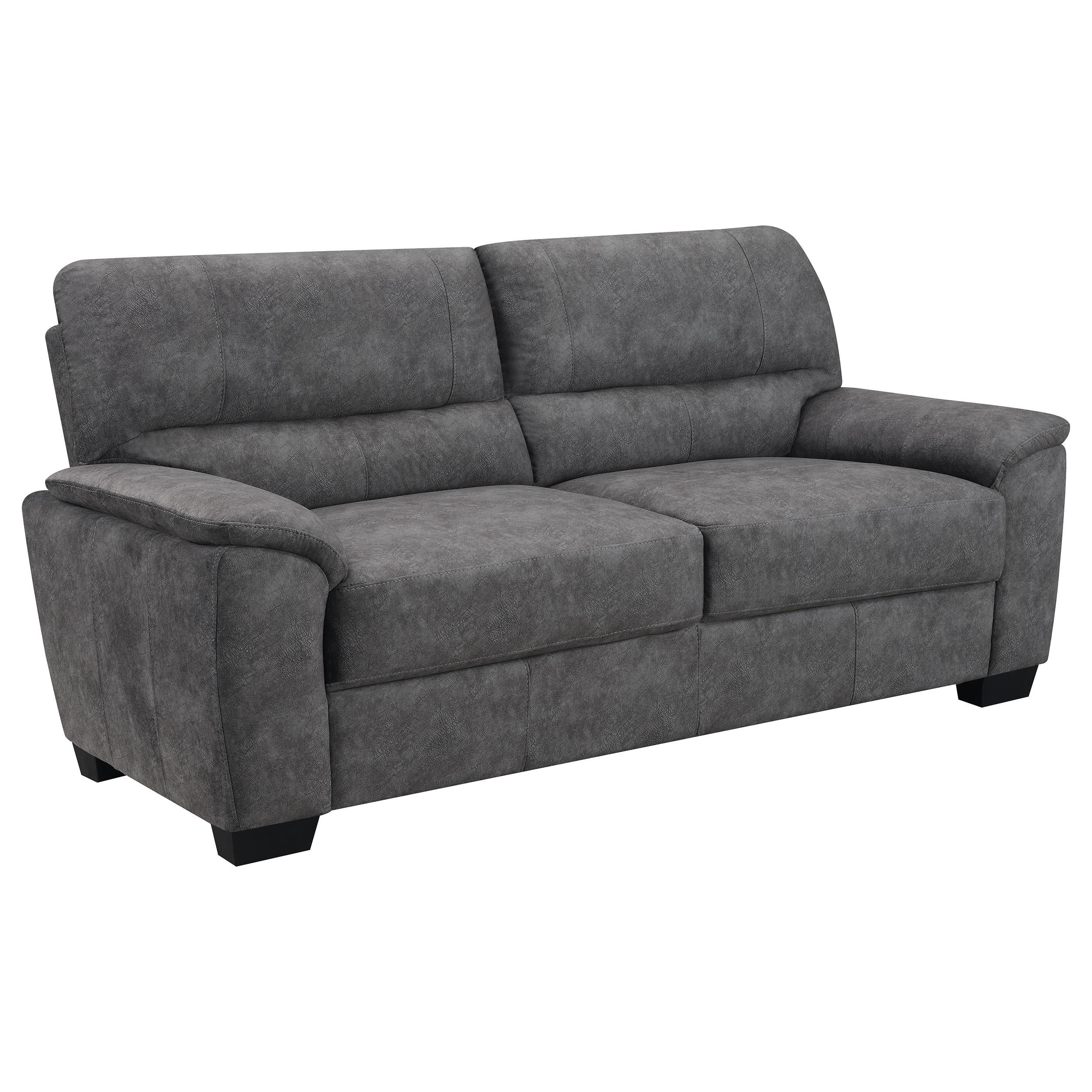 Hartsook Upholstered Padded Arm Sofa Charcoal Grey