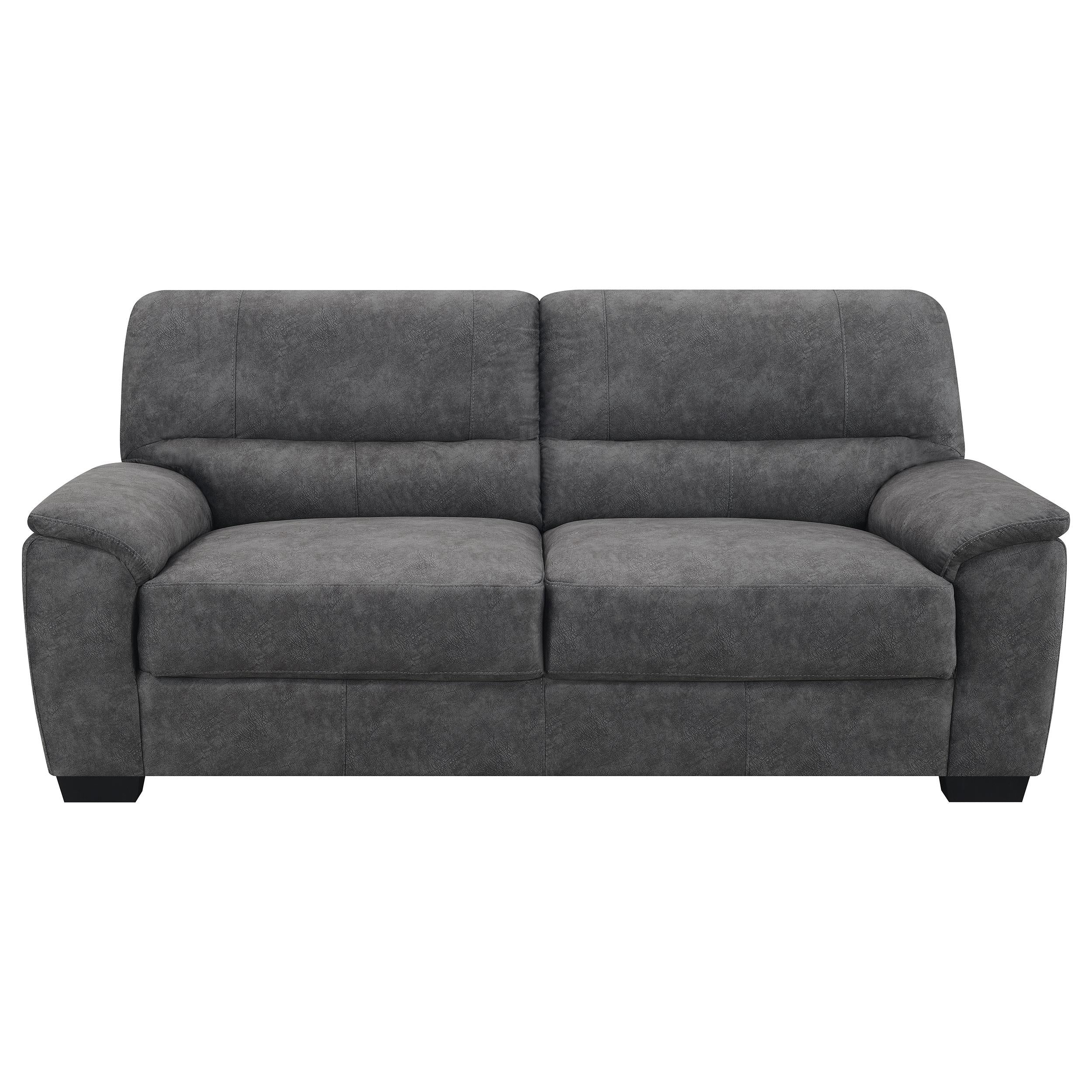 Hartsook Upholstered Padded Arm Sofa Charcoal Grey