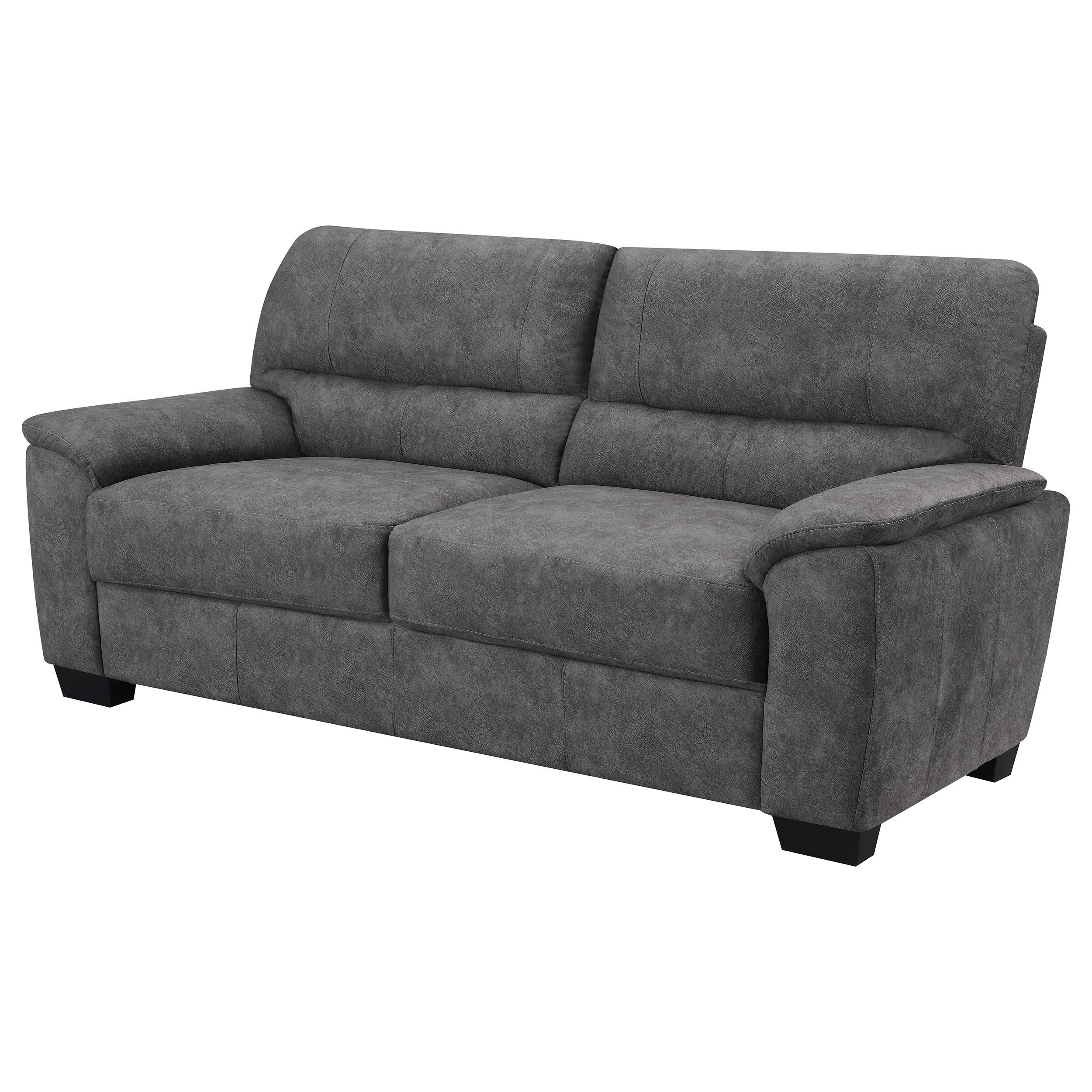 Hartsook Upholstered Padded Arm Sofa Charcoal Grey
