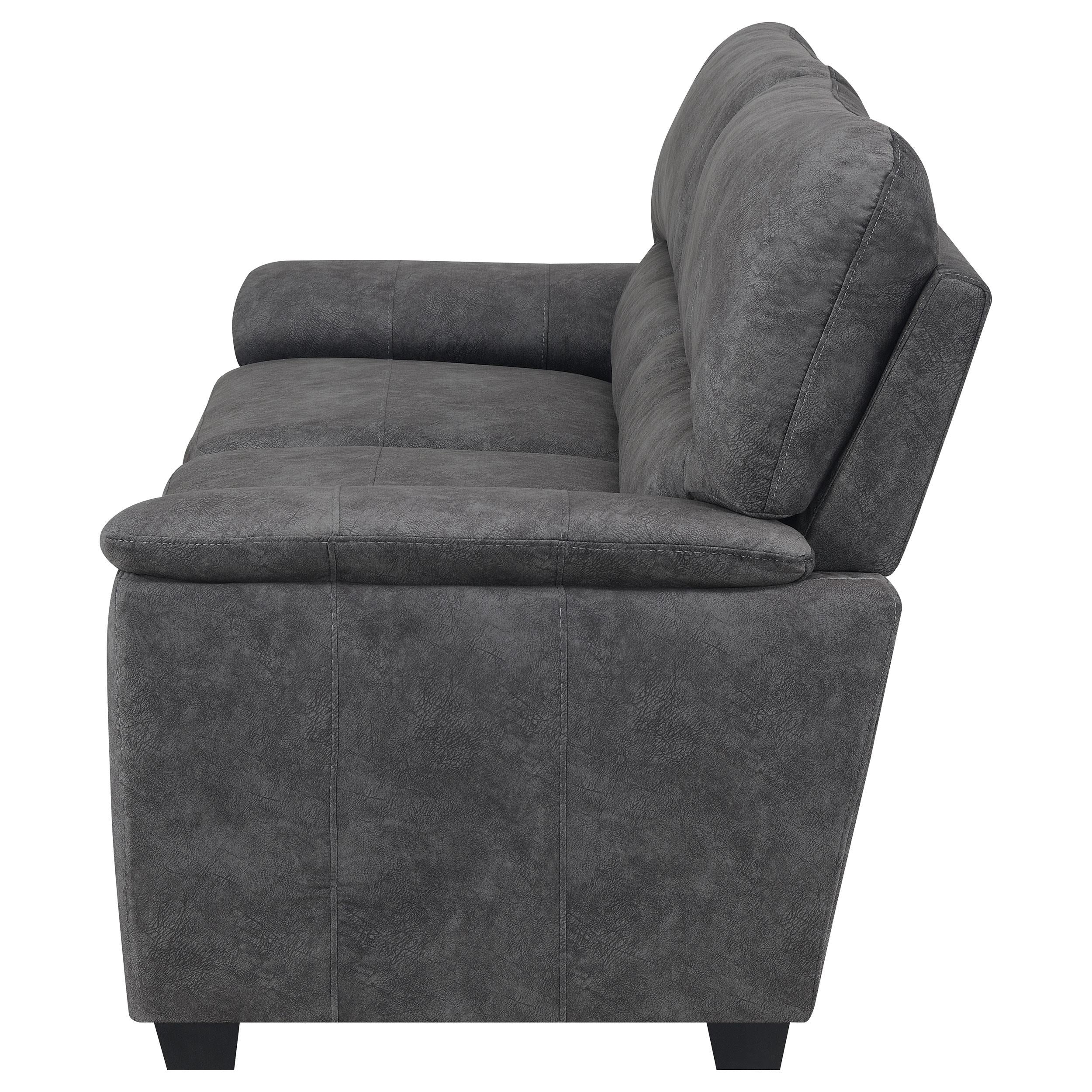Hartsook Upholstered Padded Arm Sofa Charcoal Grey