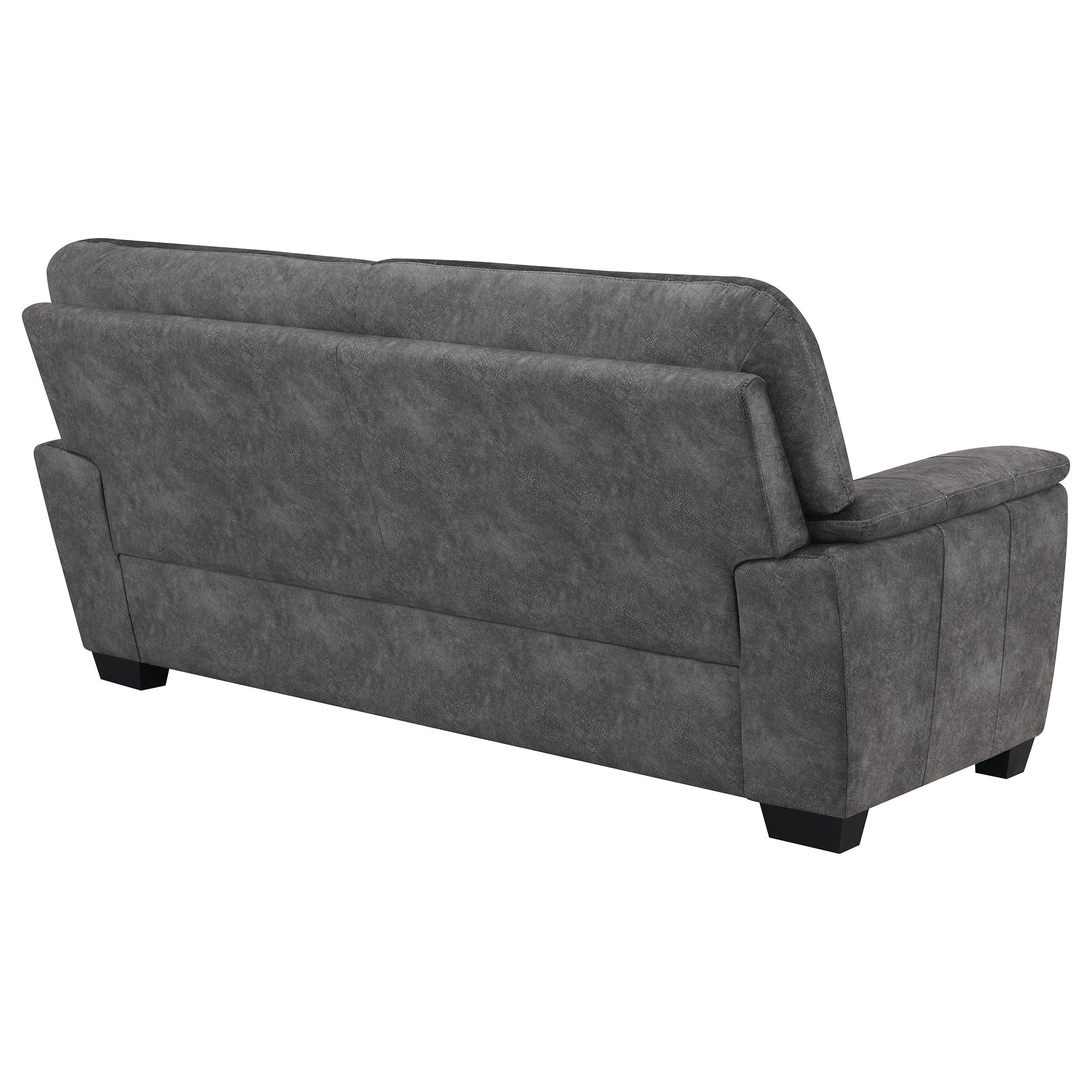 Hartsook Upholstered Padded Arm Sofa Charcoal Grey