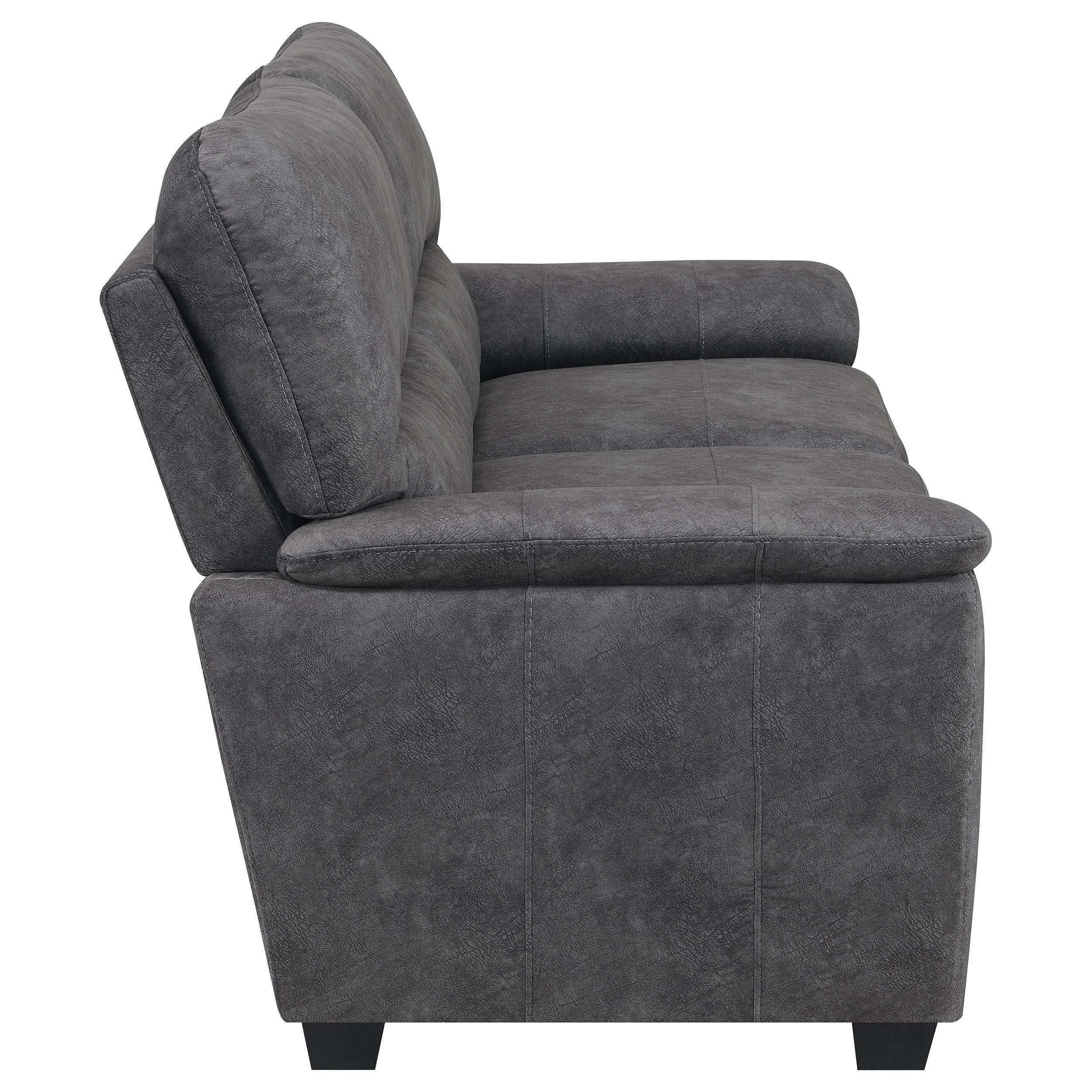 Hartsook Upholstered Padded Arm Sofa Charcoal Grey