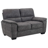 Hartsook Upholstered Padded Arm Loveseat Charcoal Grey