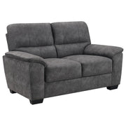 Hartsook Upholstered Padded Arm Loveseat Charcoal Grey