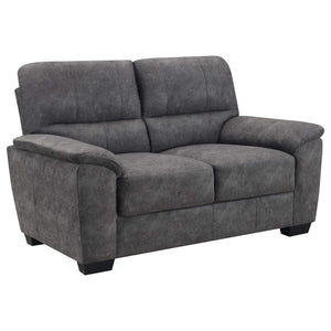 Hartsook Upholstered Padded Arm Loveseat Charcoal Grey