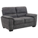 Hartsook Upholstered Padded Arm Loveseat Charcoal Grey