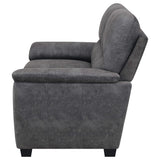 Hartsook Upholstered Padded Arm Loveseat Charcoal Grey