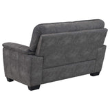Hartsook Upholstered Padded Arm Loveseat Charcoal Grey