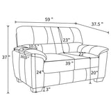 Hartsook Upholstered Padded Arm Loveseat Charcoal Grey