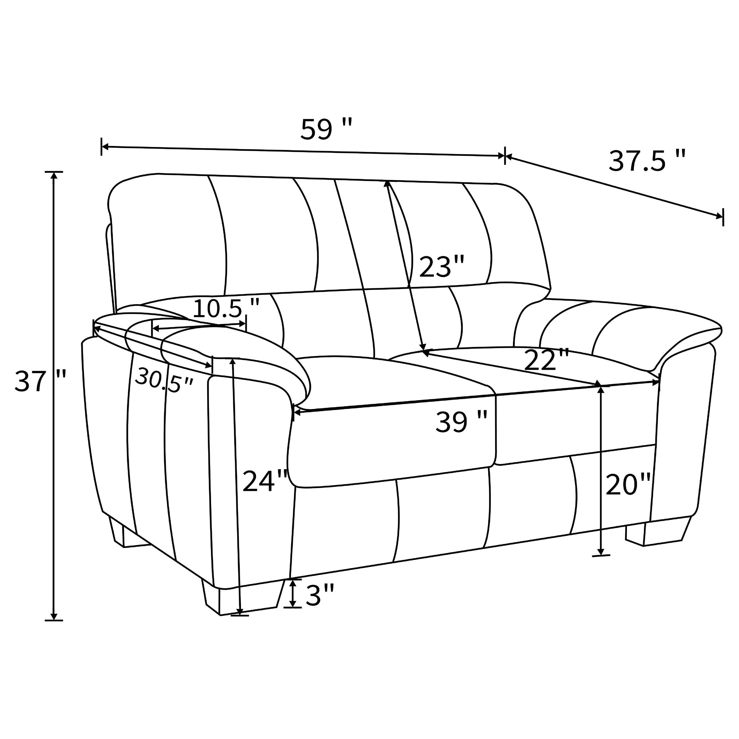 Hartsook Upholstered Padded Arm Loveseat Charcoal Grey