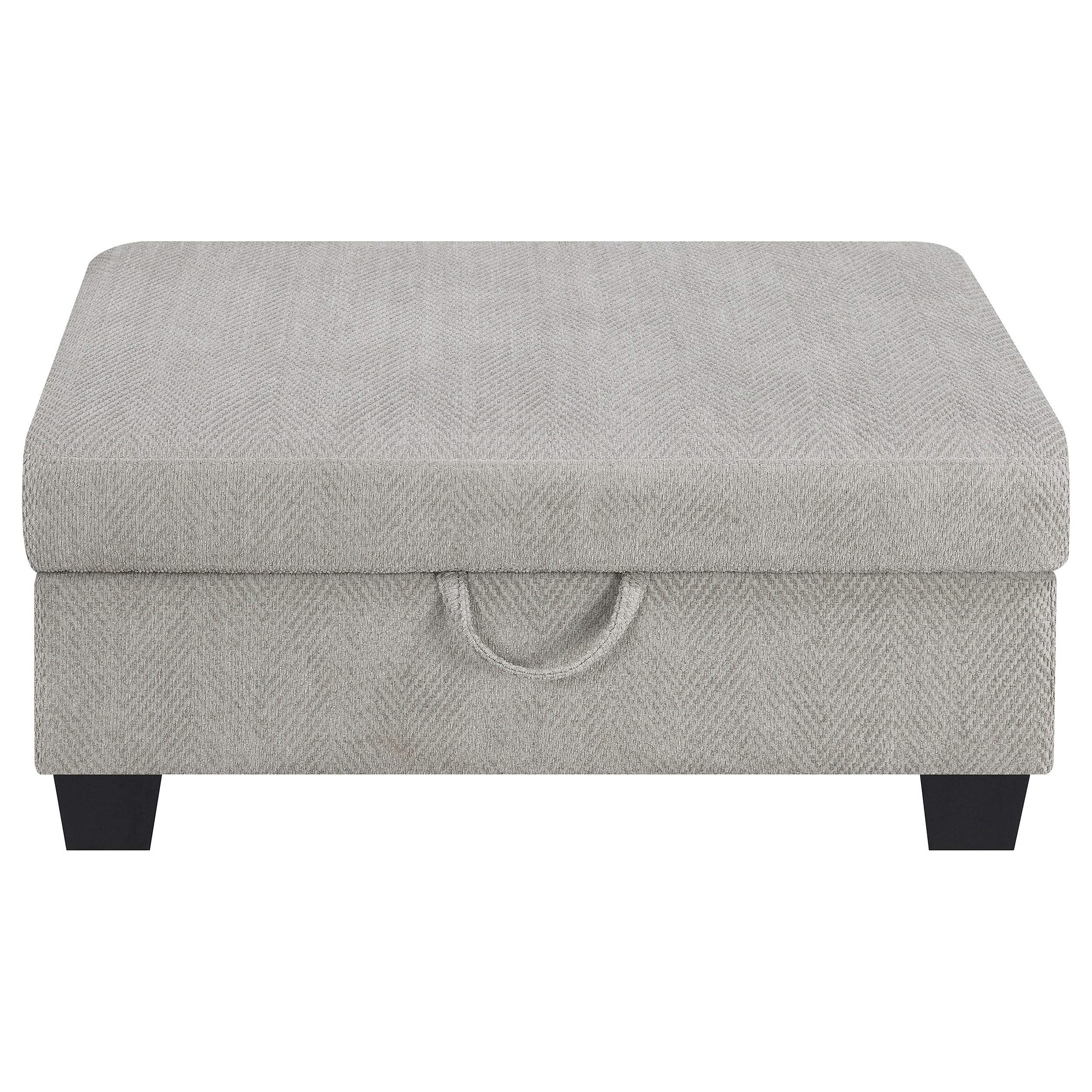 Whitson Rectangular Upholstered Storage Ottoman Stone