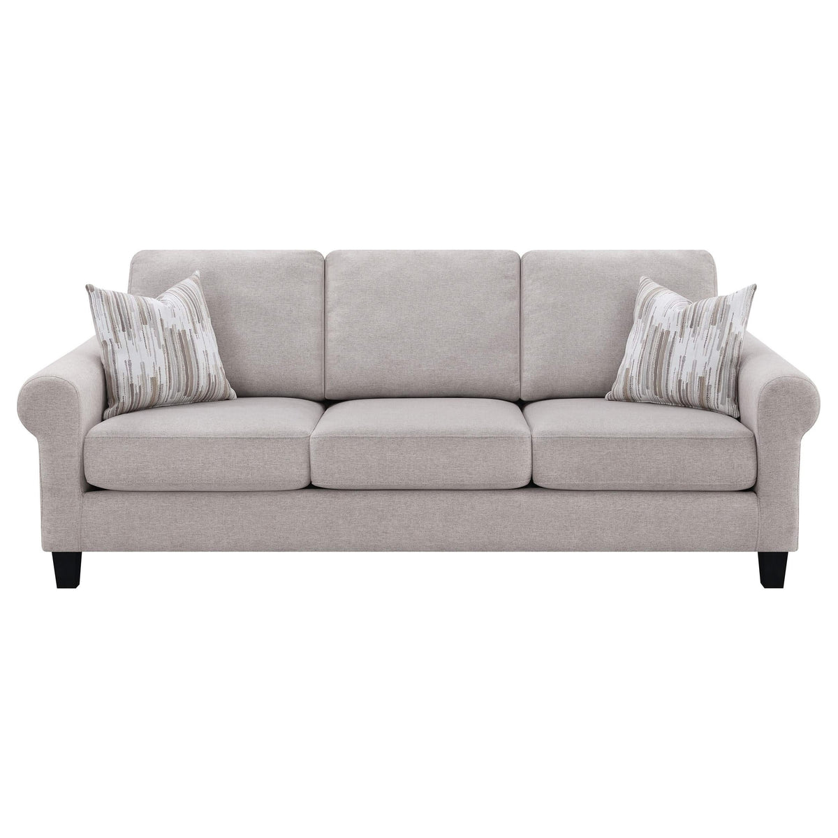 Nadine Upholstered Round Arm Sofa Oatmeal