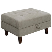 Barton Rectangular Upholstered Storage Ottoman Toast