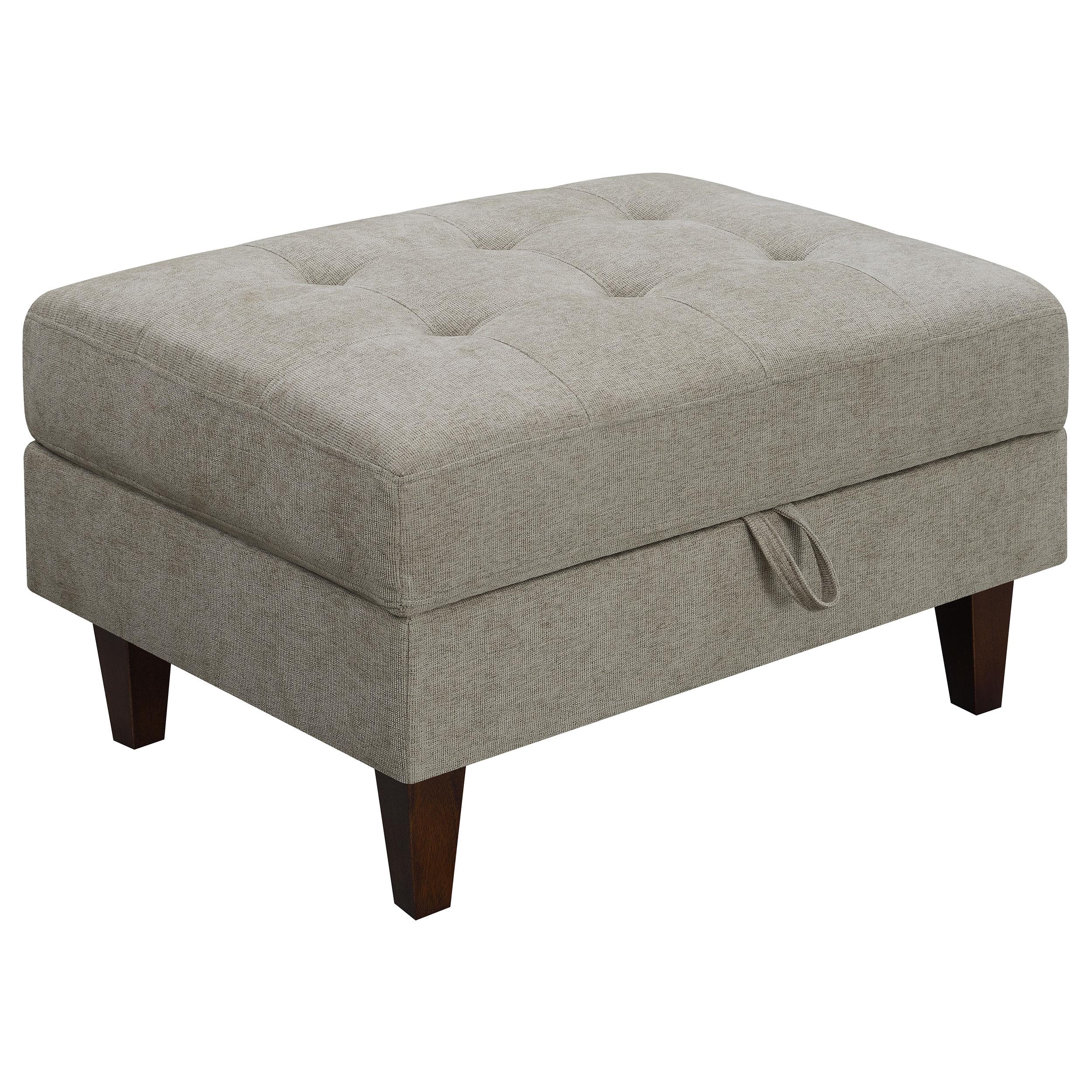 Barton Rectangular Upholstered Storage Ottoman Toast