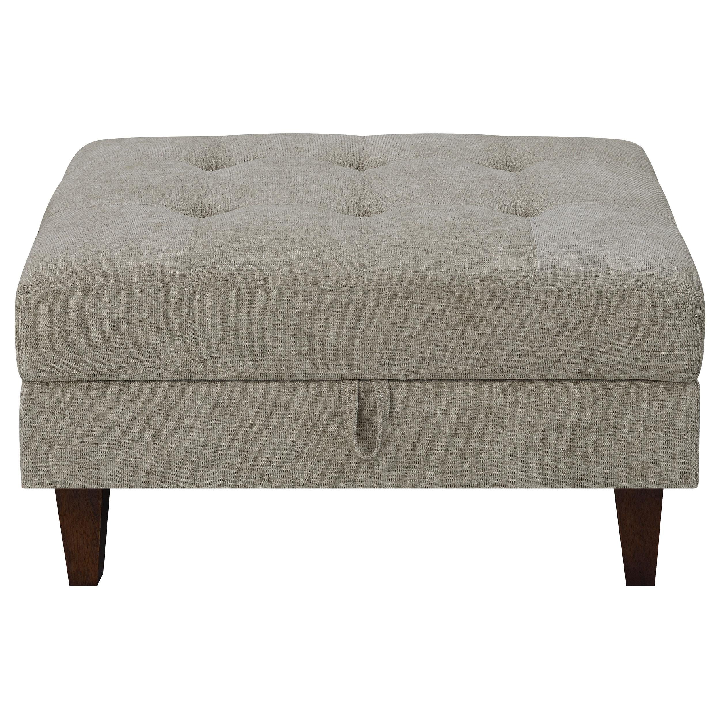 Barton Rectangular Upholstered Storage Ottoman Toast