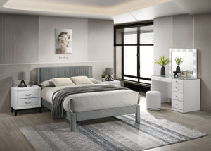 LUCIA QUEEN PLATFORM BED LIGHT GREY
