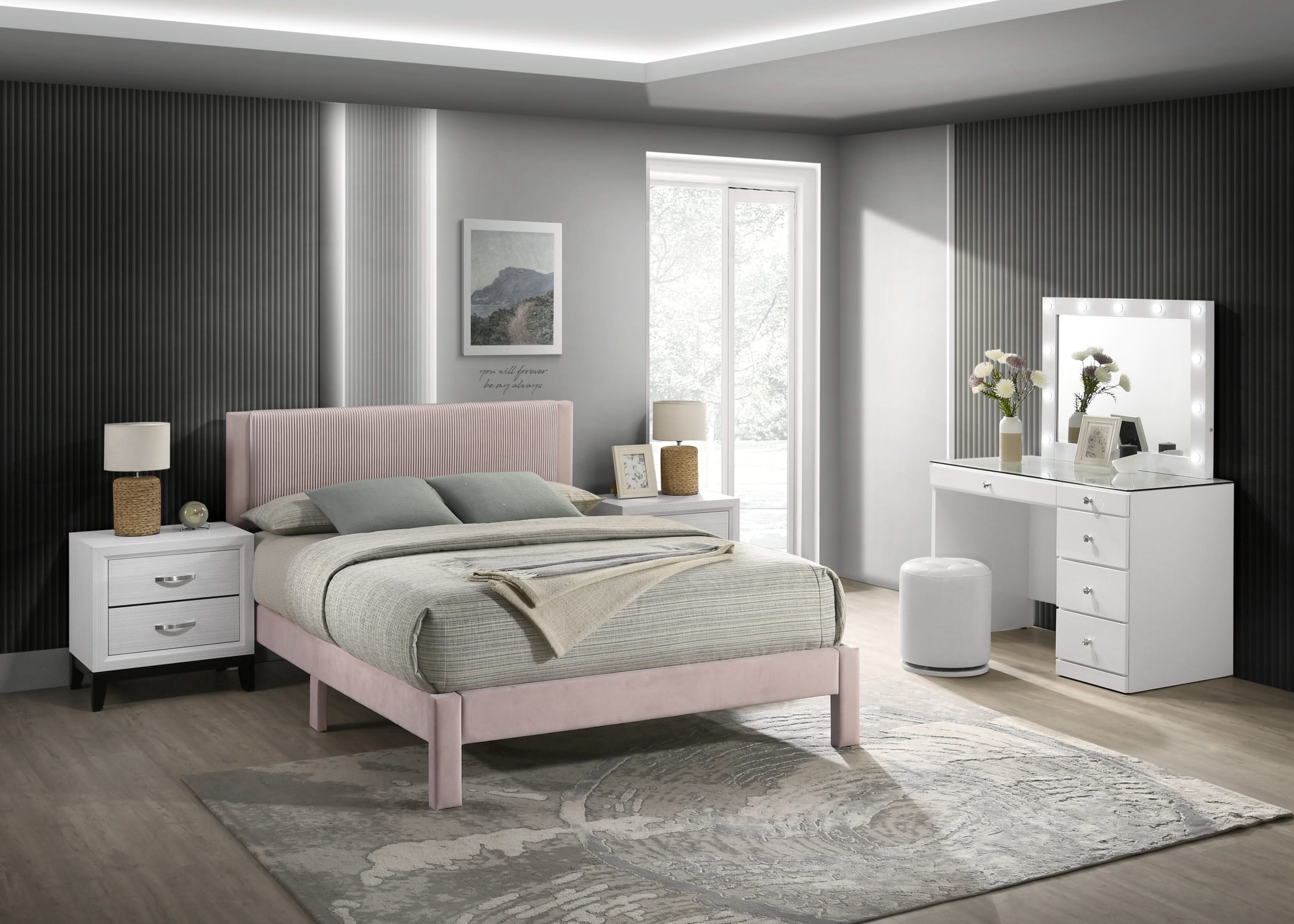 LUCIA FULL PLATFORM BED PINK