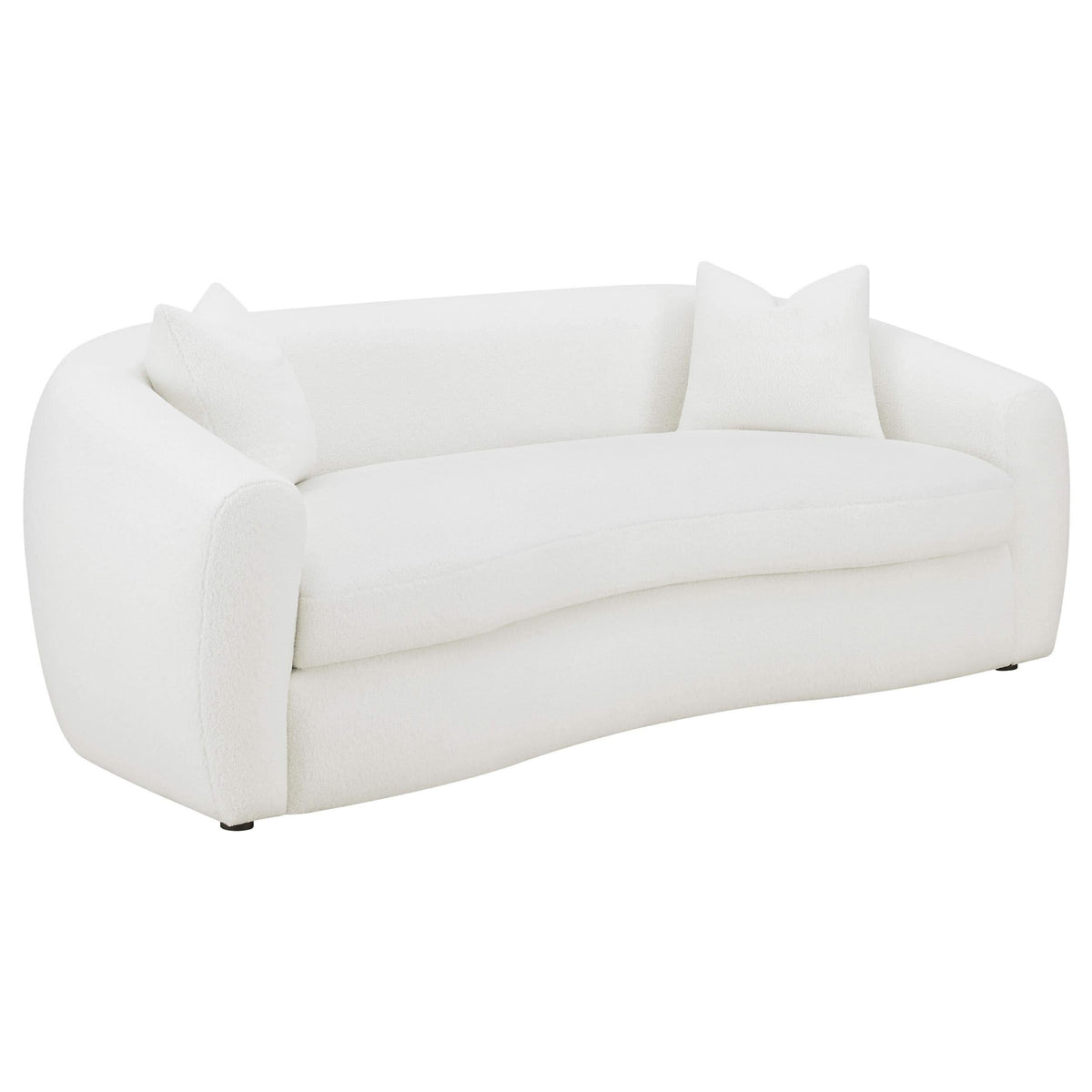 Conjunto de sofá Isabella de 2 piezas tapizado en piel de oveja sintética color natural