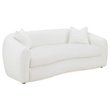 Conjunto de sofá Isabella de 2 piezas tapizado en piel de oveja sintética color natural