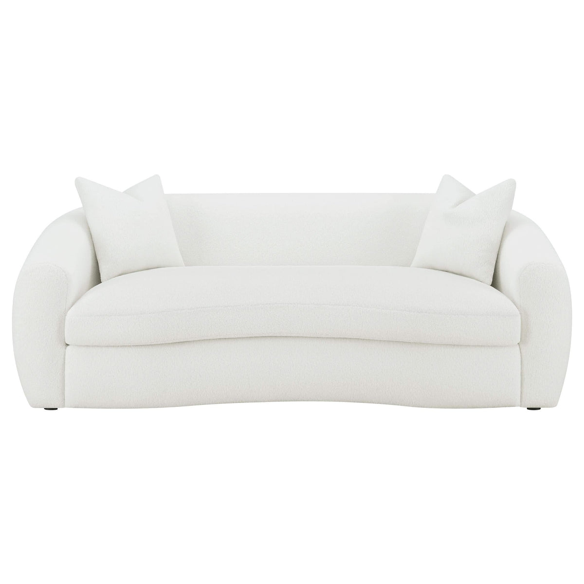 Conjunto de sofá Isabella de 2 piezas tapizado en piel de oveja sintética color natural