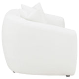 Conjunto de sofá Isabella de 2 piezas tapizado en piel de oveja sintética color natural