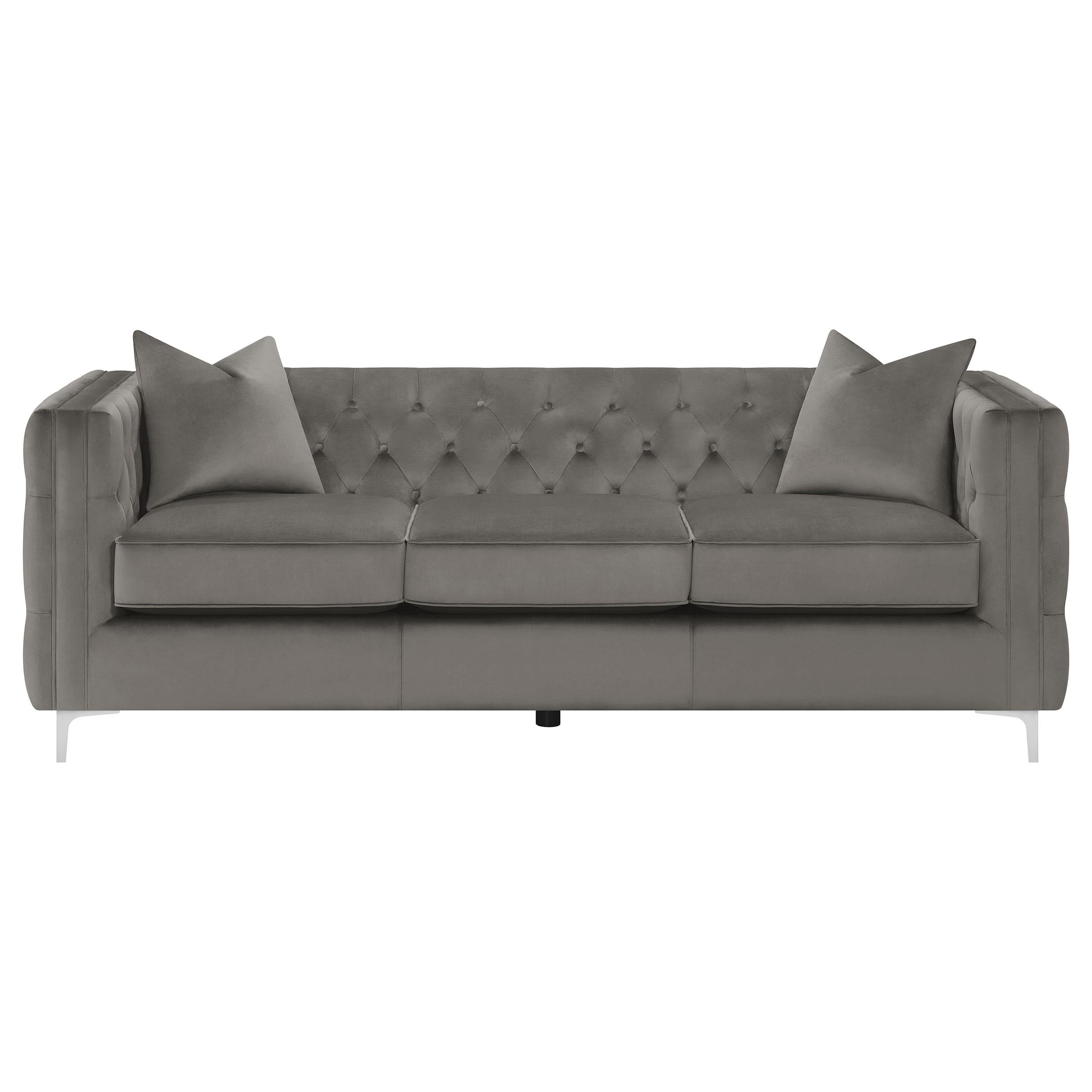 Phoebe 2-piece Upholstered Tufted Sofa Set Urban Bronze