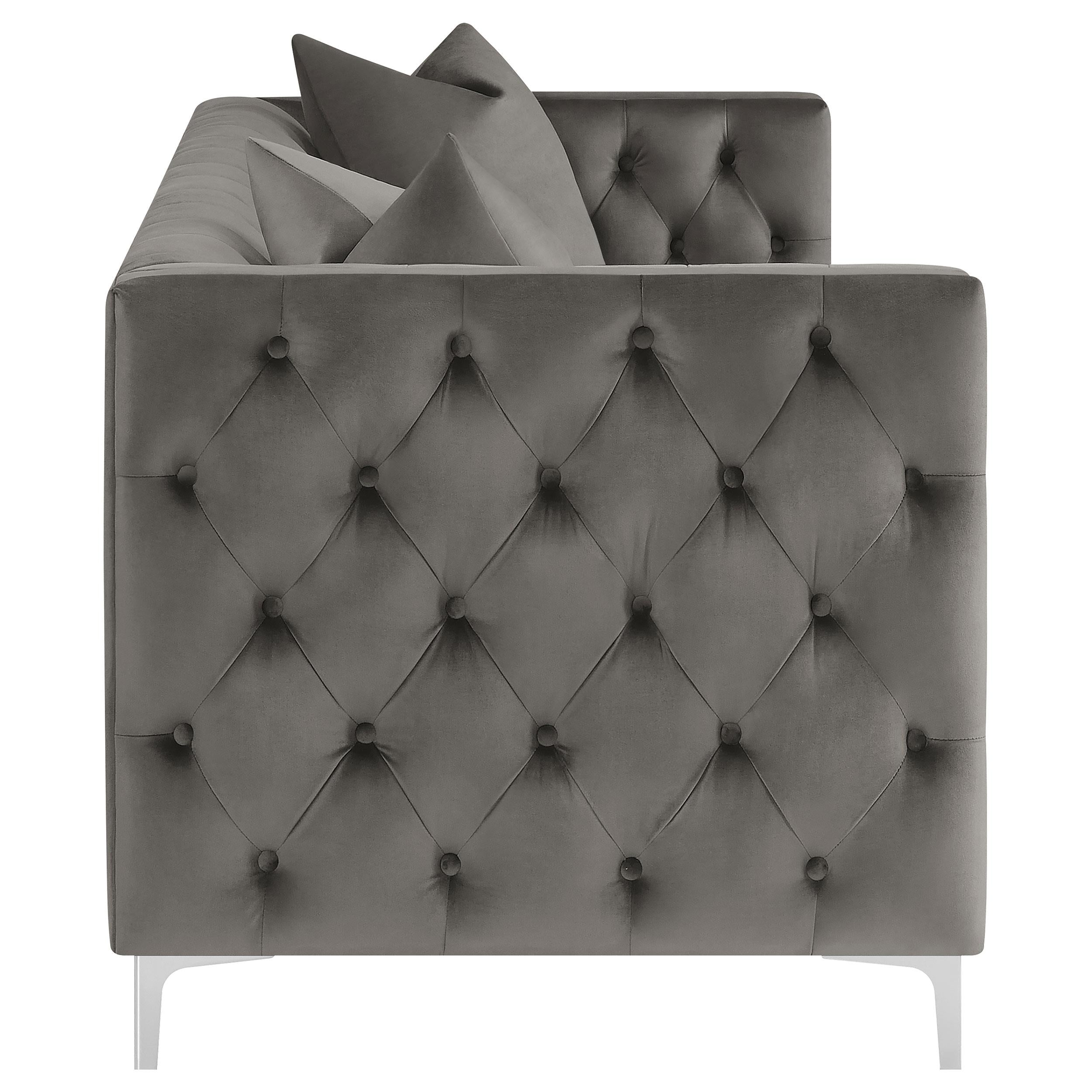 Phoebe 2-piece Upholstered Tufted Sofa Set Urban Bronze