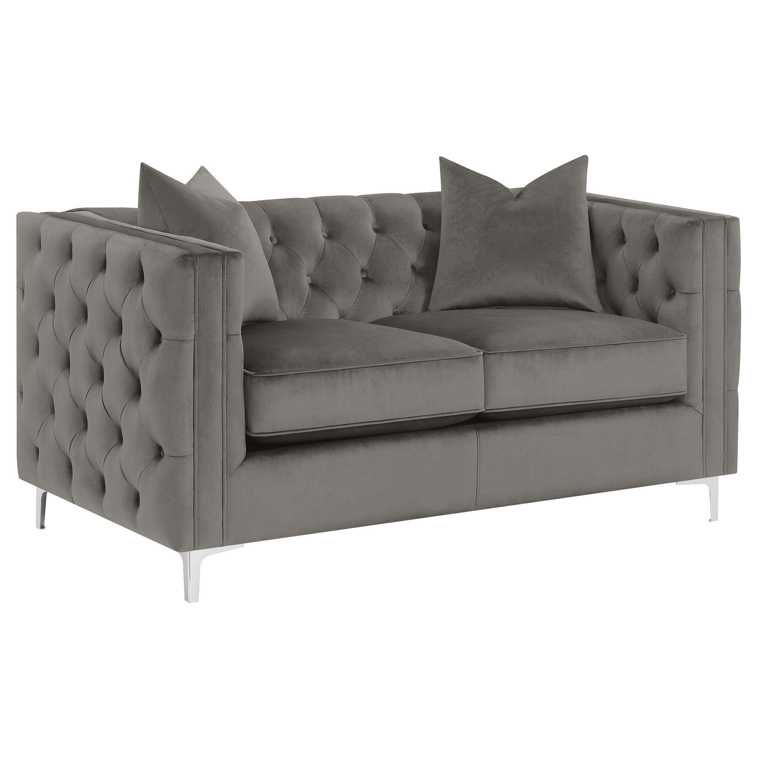 Phoebe 2-piece Upholstered Tufted Sofa Set Urban Bronze