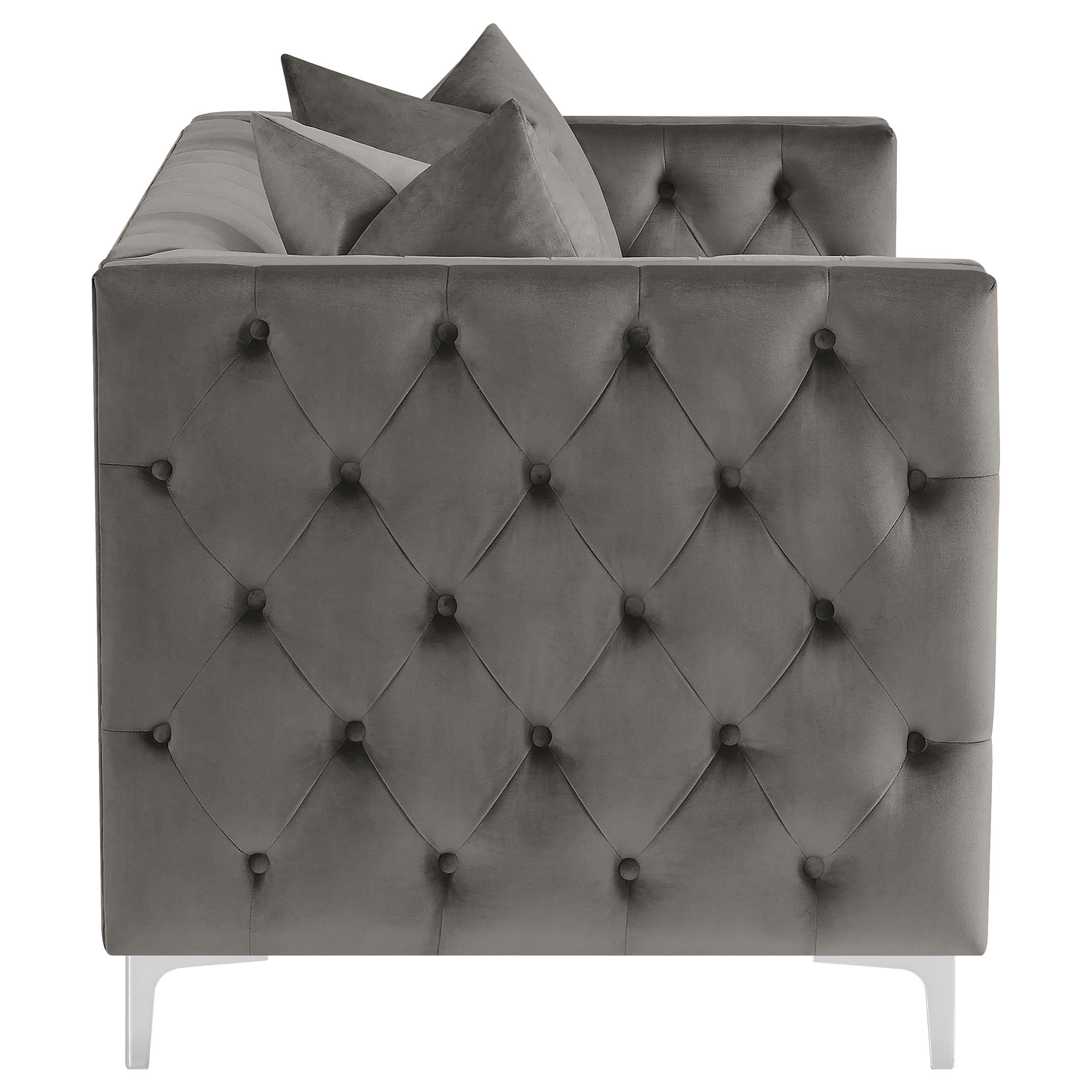 Phoebe 2-piece Upholstered Tufted Sofa Set Urban Bronze