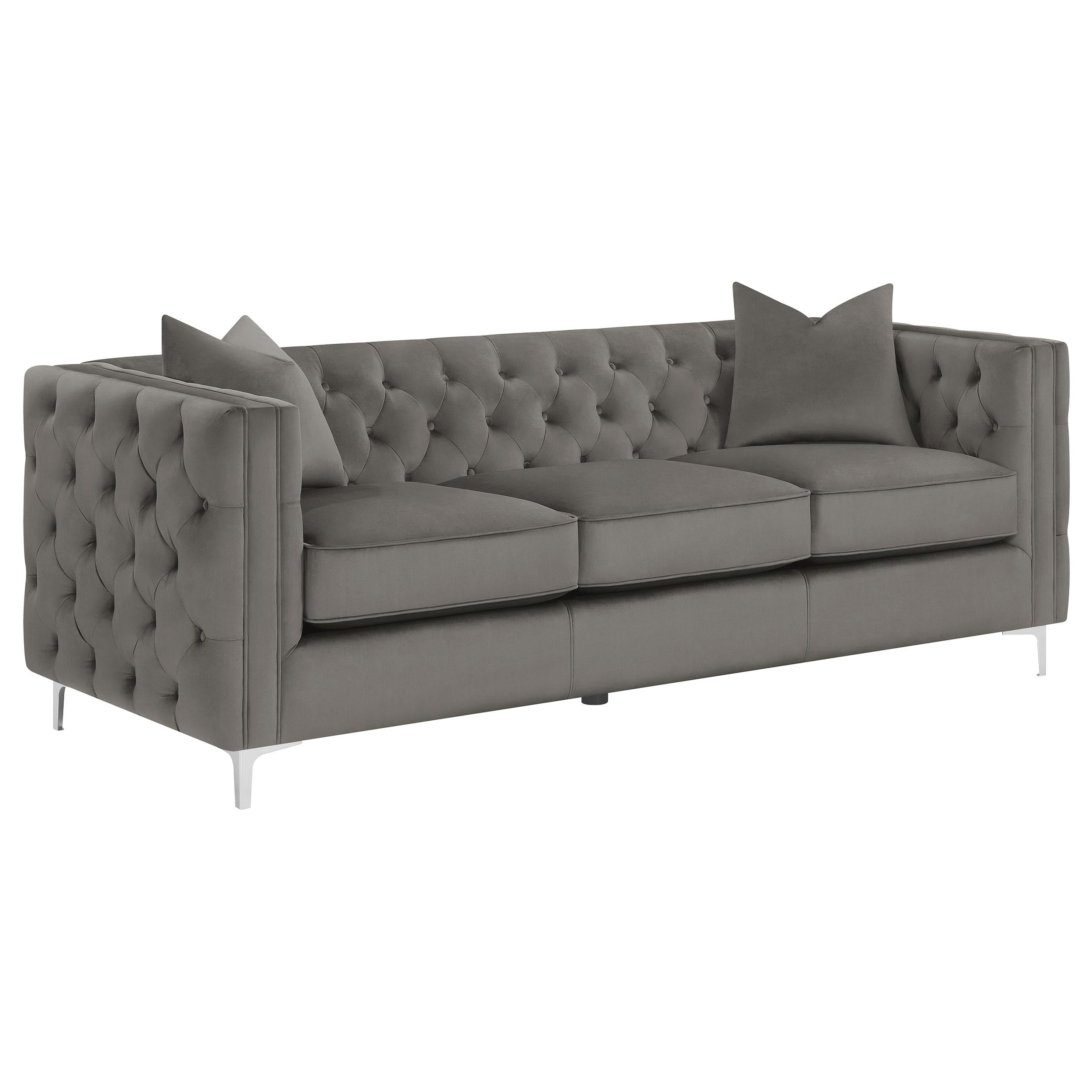 Phoebe 3-piece Upholstered Tufted Sofa Set Urban Bronze