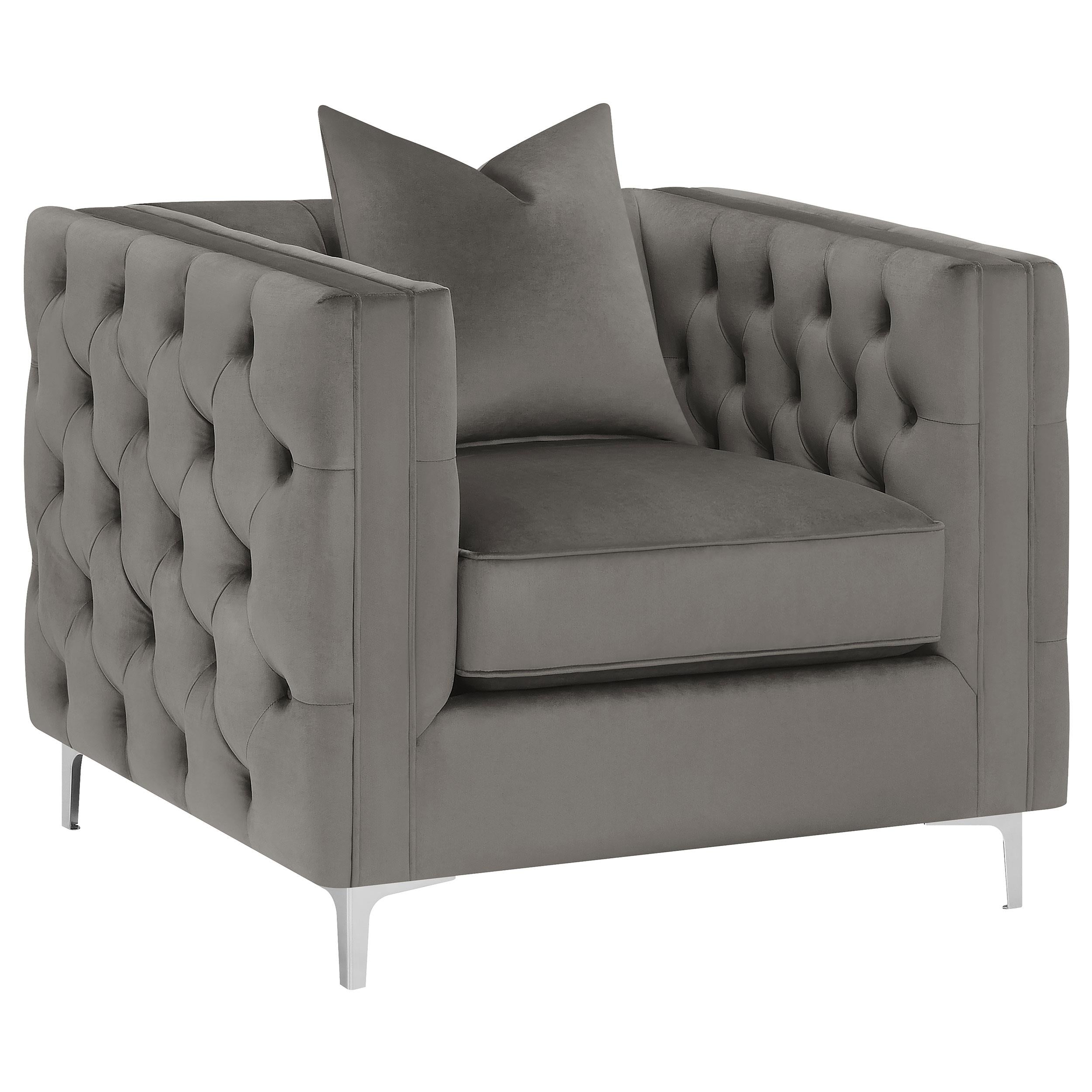 Phoebe 3-piece Upholstered Tufted Sofa Set Urban Bronze