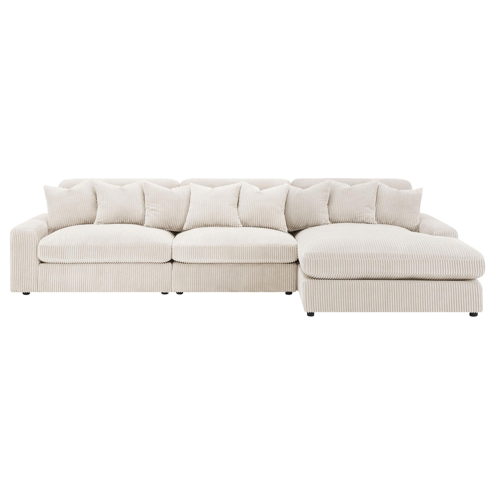 Sofá chaise longue reversible tapizado Blaine color arena