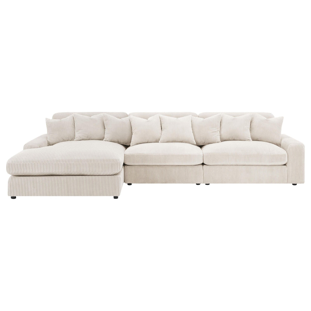 Sofá chaise longue reversible tapizado Blaine color arena