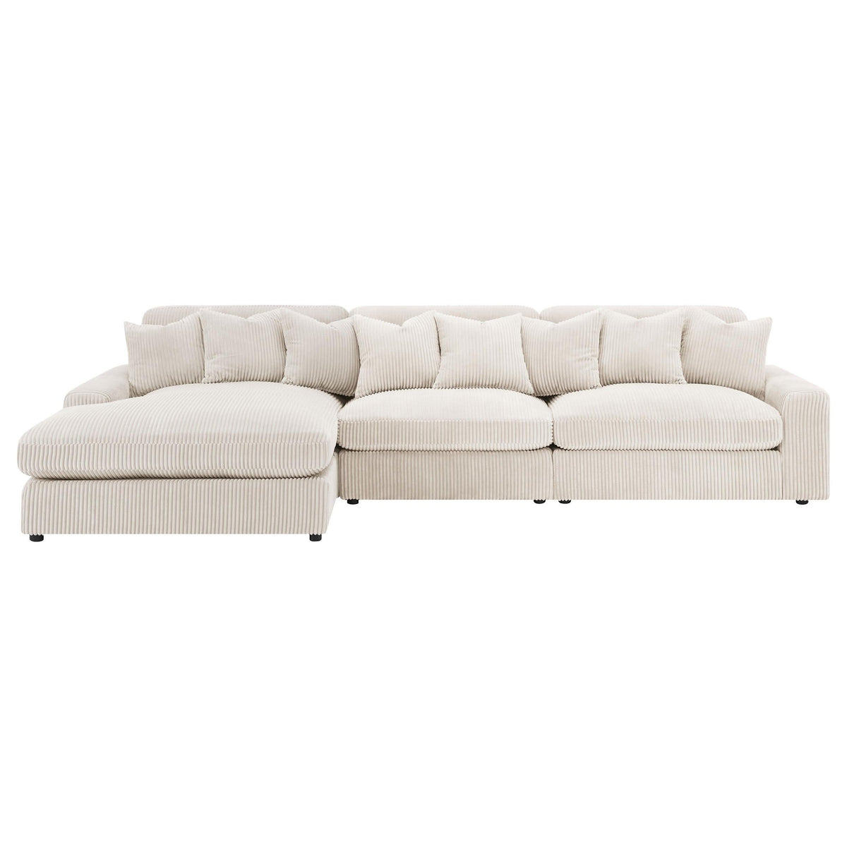 Sofá chaise longue reversible tapizado Blaine color arena