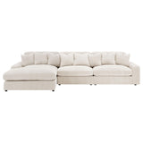 Sofá chaise longue reversible tapizado Blaine color arena