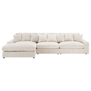 Sofá chaise longue reversible tapizado Blaine color arena