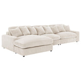 Sofá chaise longue reversible tapizado Blaine color arena