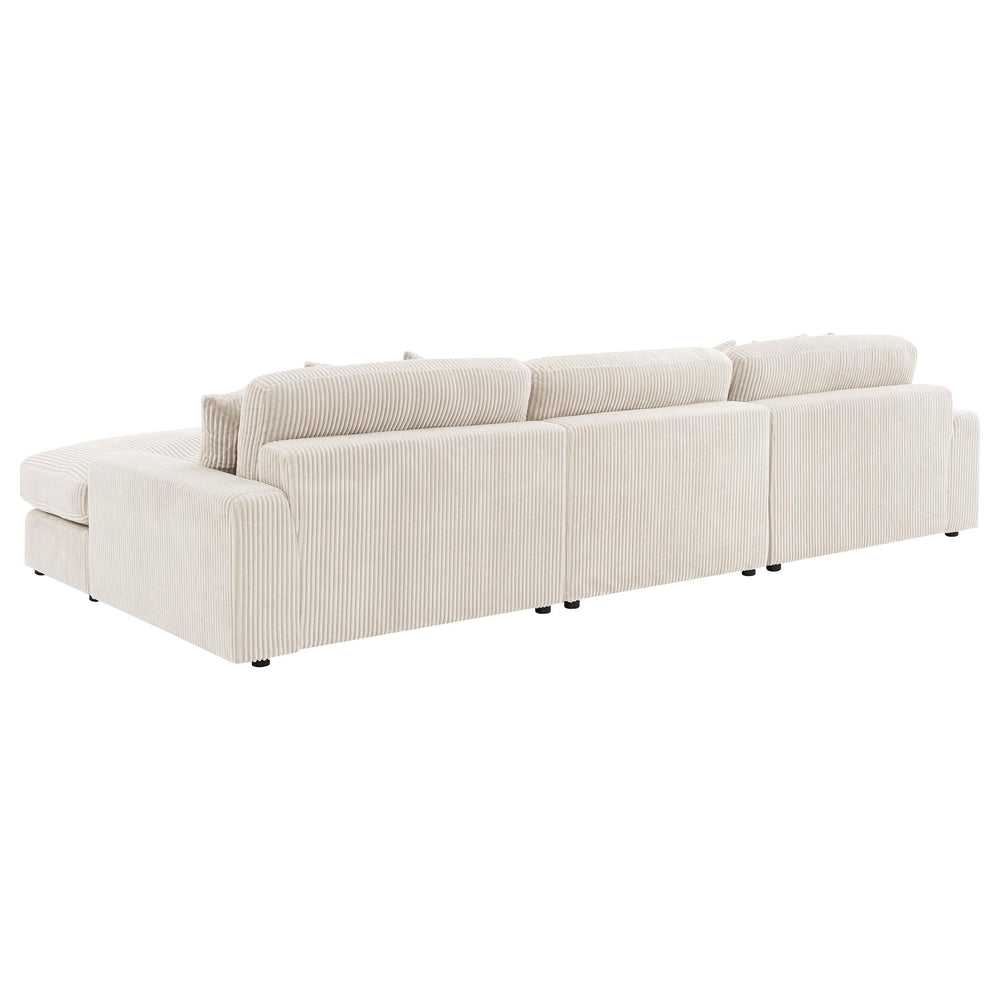 Sofá chaise longue reversible tapizado Blaine color arena